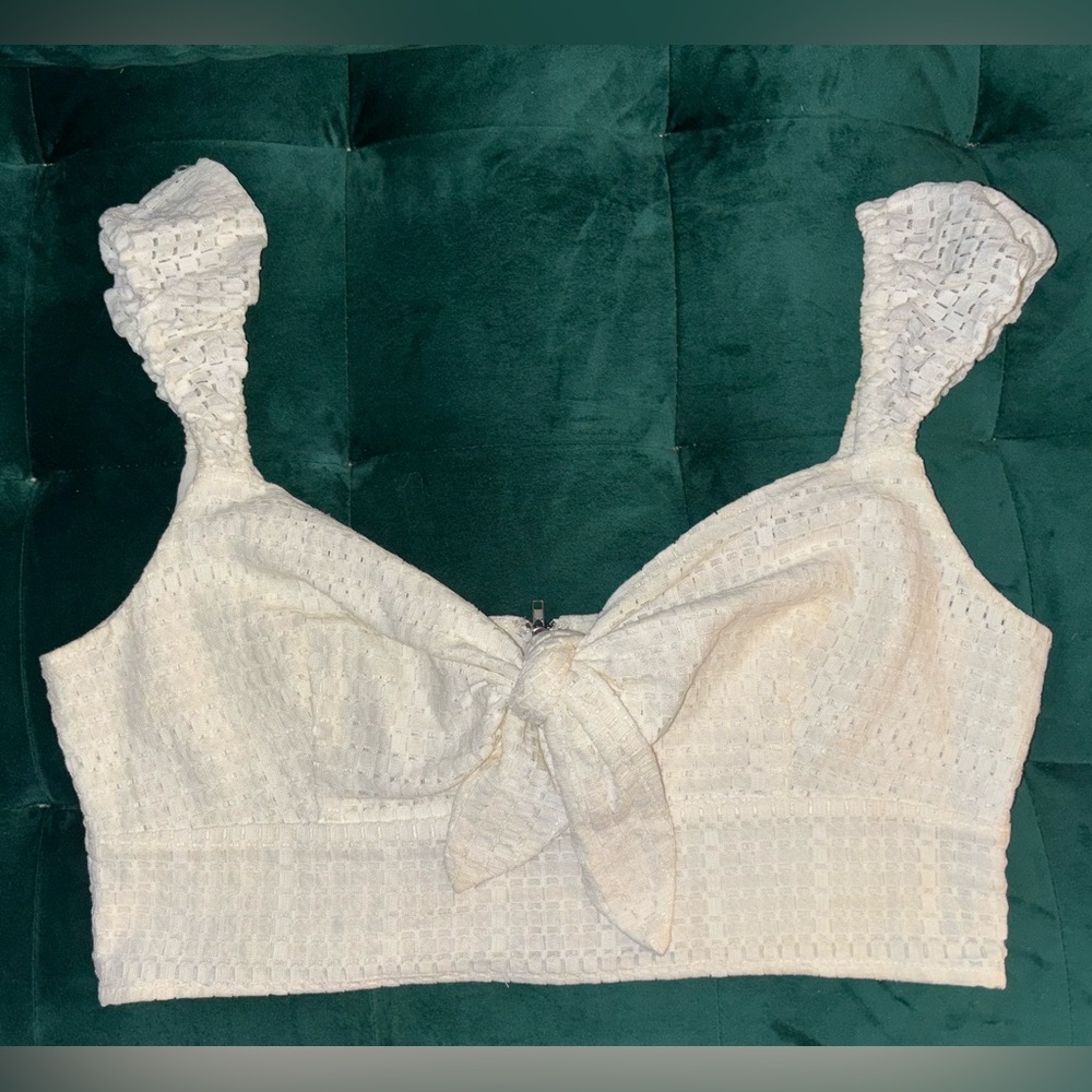 White Lace Tank Crop Top